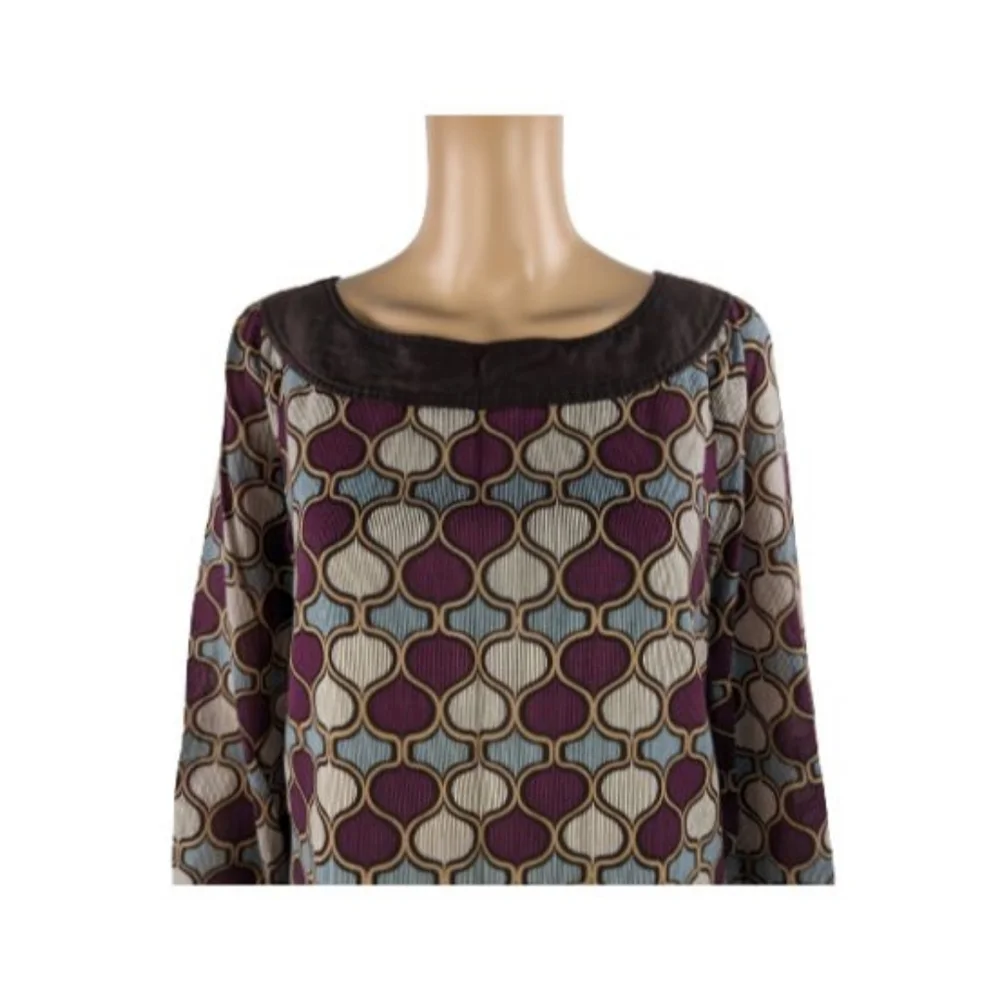 Tory Burch Long Sleeve Multi-Color Printed Top 10